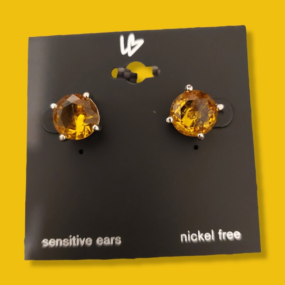 Lane Bryant Yellow Crystal Studs Earrings
